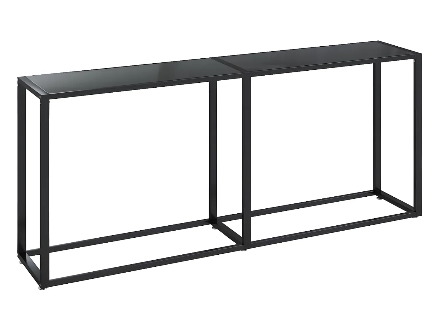 Consola* Mesa consola 180x35x75,5 cm vidro temperado PT797849 Preto