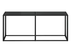 Consola* Mesa consola 180x35x75,5 cm vidro temperado PT797849 Preto