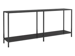 Outlet Mesa consola 180x35x75,5 cm vidro temperado PT615636 Preto
