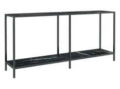 Consola*vidaxl Mesa consola 160x35x75,5 cm vidro temperado Preto