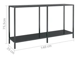 vidaxl Mesa consola 140x35x75,5 cm vidro temperado^ Consola