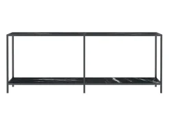 Consola* Mesa consola 200x35x75,5 cm vidro temperado PT420912 Preto