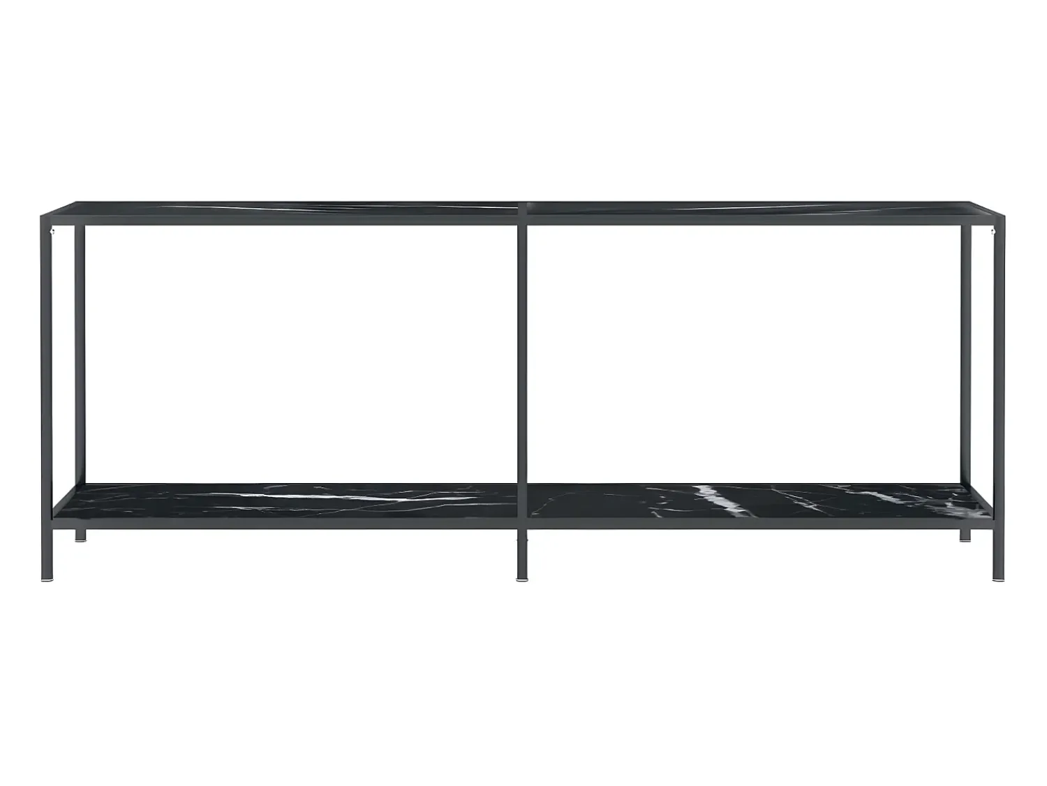 Consola* Mesa consola 200x35x75,5 cm vidro temperado PT420912 Preto