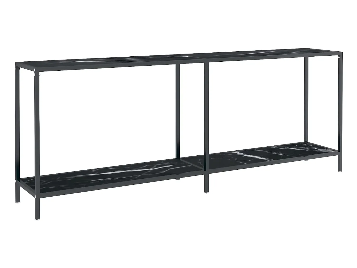 Consola* Mesa consola 200x35x75,5 cm vidro temperado PT420912 Preto