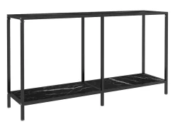New vidaxl Mesa consola 140x35x75,5 cm vidro temperado Preto