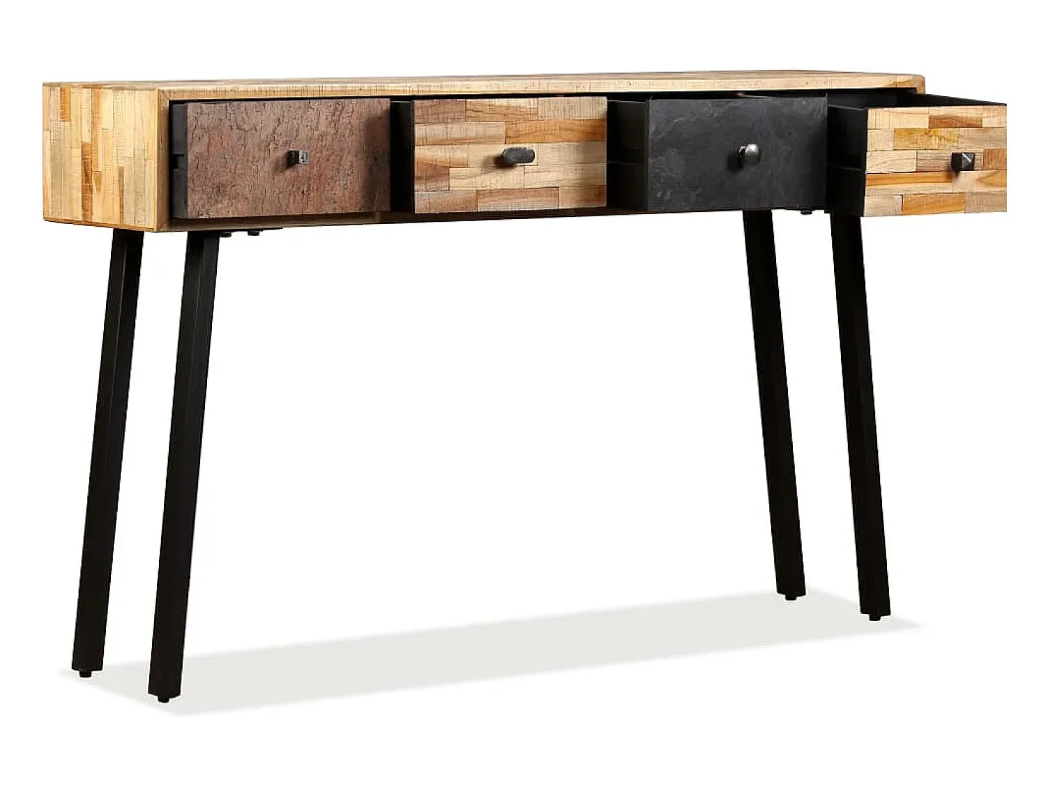 Consola*vidaxl Mesa consola teca reciclada maciça 120x30x76 cm Multicor