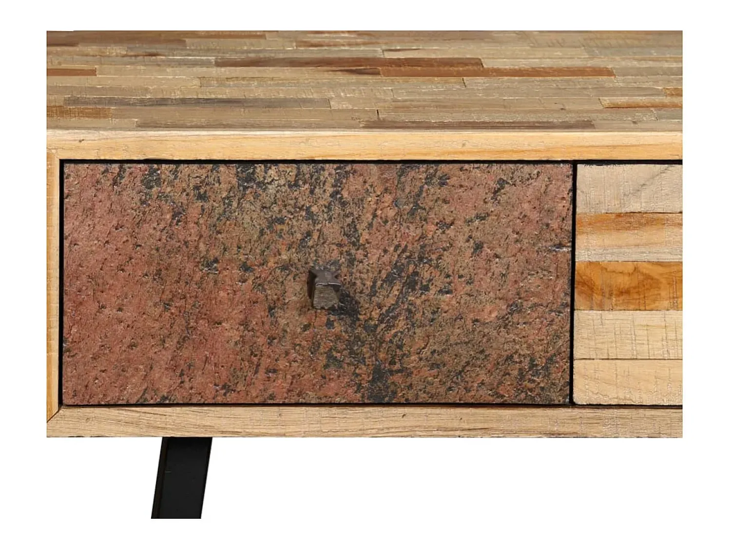 Consola*vidaxl Mesa consola teca reciclada maciça 120x30x76 cm Multicor