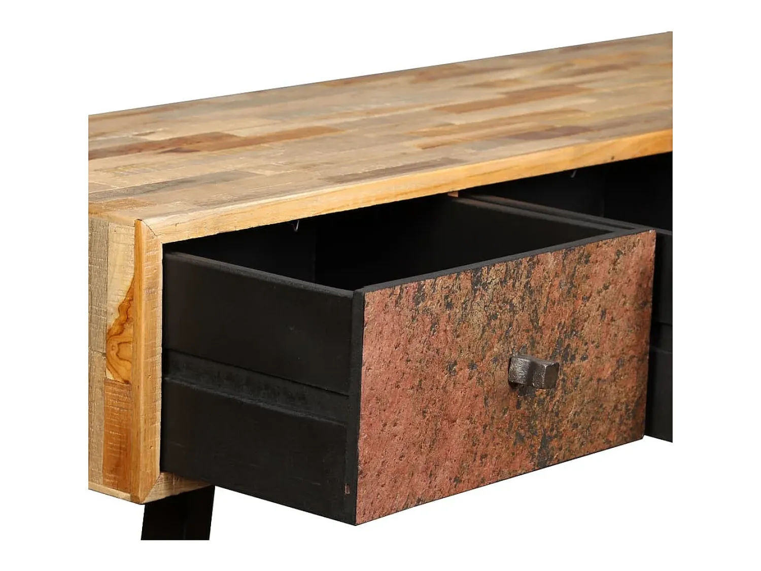 Consola*vidaxl Mesa consola teca reciclada maciça 120x30x76 cm Multicor