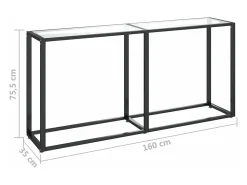 Consola|vidaxl Mesa consola 160x35x75,5 cm vidro temperado Transparente