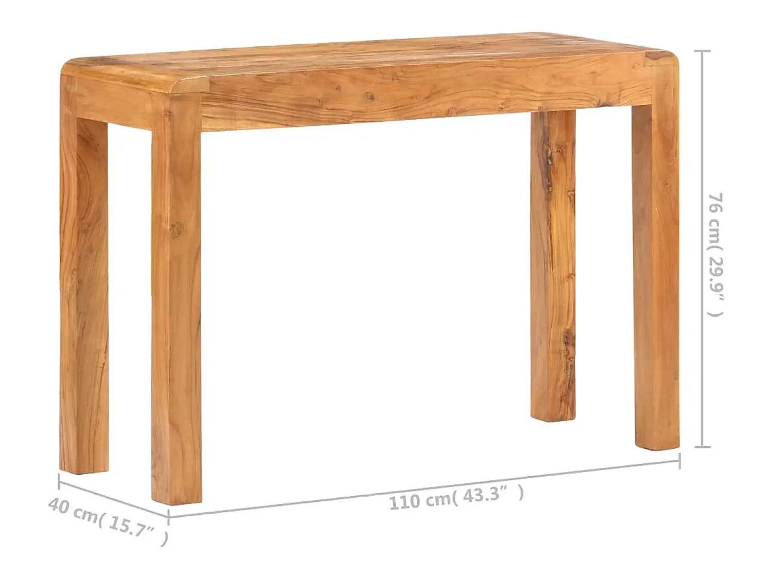Outlet vidaxl Mesa consola 110x40x76 cm acácia maciça c/ acabamento a mel Natural claro