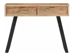 Outlet Mesa consola 100x35x76 cm acácia maciça c/ arestas vivas PT357584 Castanho
