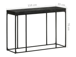 Hot vidaxl Mesa consola 110x35x76 cm acácia maciça e mangueira Preto