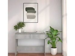 Hot Mesa consola 100x35x76,5 cm aglomerado cimento PT386029 Cinzento