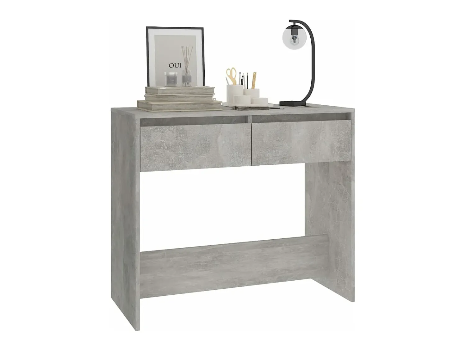 Mesa consola 89x41x76,5 cm aço cimento PT708150^ Consola