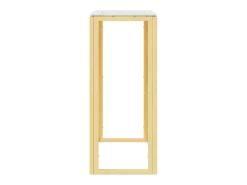 Consola|vidaxl Mesa consola 70x30x70 cm aço inoxidável e vidro Dourado