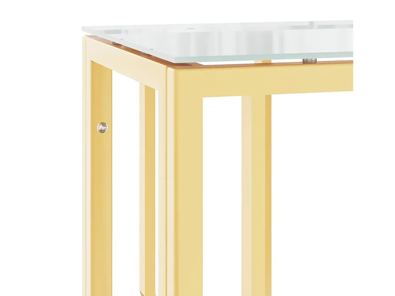 Consola|vidaxl Mesa consola 70x30x70 cm aço inoxidável e vidro Dourado