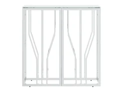 Consola* Mesa consola 70x30x70 cm aço inoxidável e vidro PT948261 Prateado