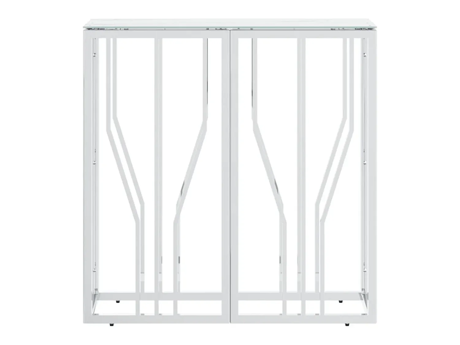 Consola* Mesa consola 70x30x70 cm aço inoxidável e vidro PT948261 Prateado