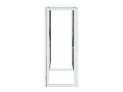 Consola* Mesa consola 70x30x70 cm aço inoxidável e vidro PT948261 Prateado