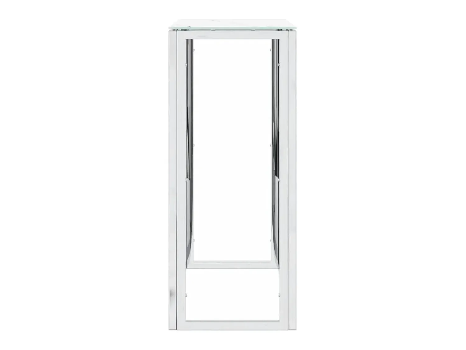 Consola* Mesa consola 70x30x70 cm aço inoxidável e vidro PT948261 Prateado
