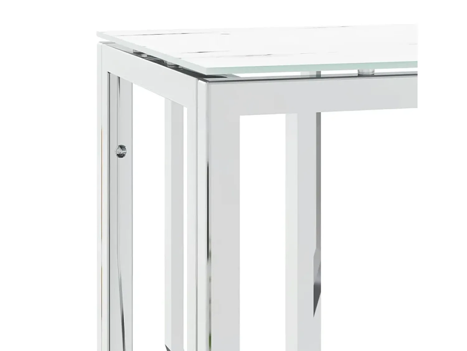 Consola* Mesa consola 70x30x70 cm aço inoxidável e vidro PT948261 Prateado