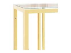 Consola|vidaxl Mesa consola 110x30x70 cm aço inoxidável e vidro Dourado