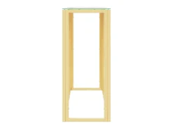 Consola|vidaxl Mesa consola 110x30x70 cm aço inoxidável e vidro Dourado