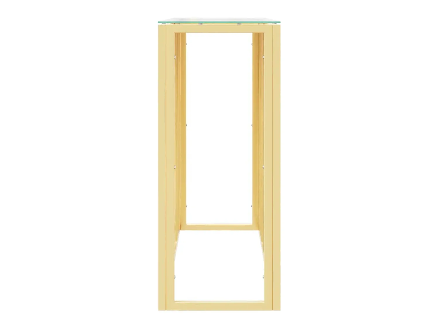 Consola|vidaxl Mesa consola 110x30x70 cm aço inoxidável e vidro Dourado