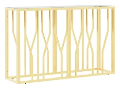 Consola|vidaxl Mesa consola 110x30x70 cm aço inoxidável e vidro Dourado