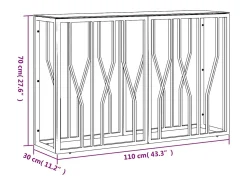 Consola|vidaxl Mesa consola 110x30x70 cm aço inoxidável e vidro Dourado