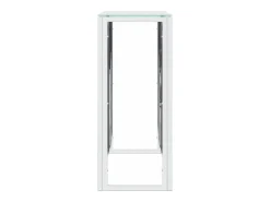 Mesa consola 110x30x70 cm aço inoxidável e vidro PT183754^ Consola
