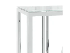 Mesa consola 110x30x70 cm aço inoxidável e vidro PT183754^ Consola