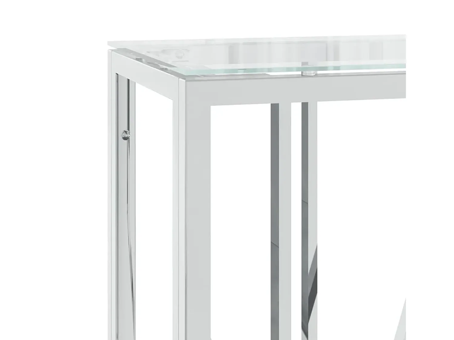 Mesa consola 110x30x70 cm aço inoxidável e vidro PT183754^ Consola