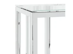 vidaxl Mesa consola 70x30x70 cm aço inoxidável e vidro^ Consola