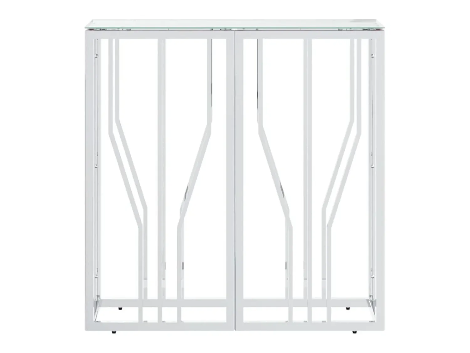 Mesa consola 70x30x70 cm aço inoxidável e vidro PT749282^ Consola