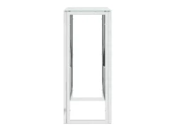 Mesa consola 70x30x70 cm aço inoxidável e vidro PT749282^ Consola