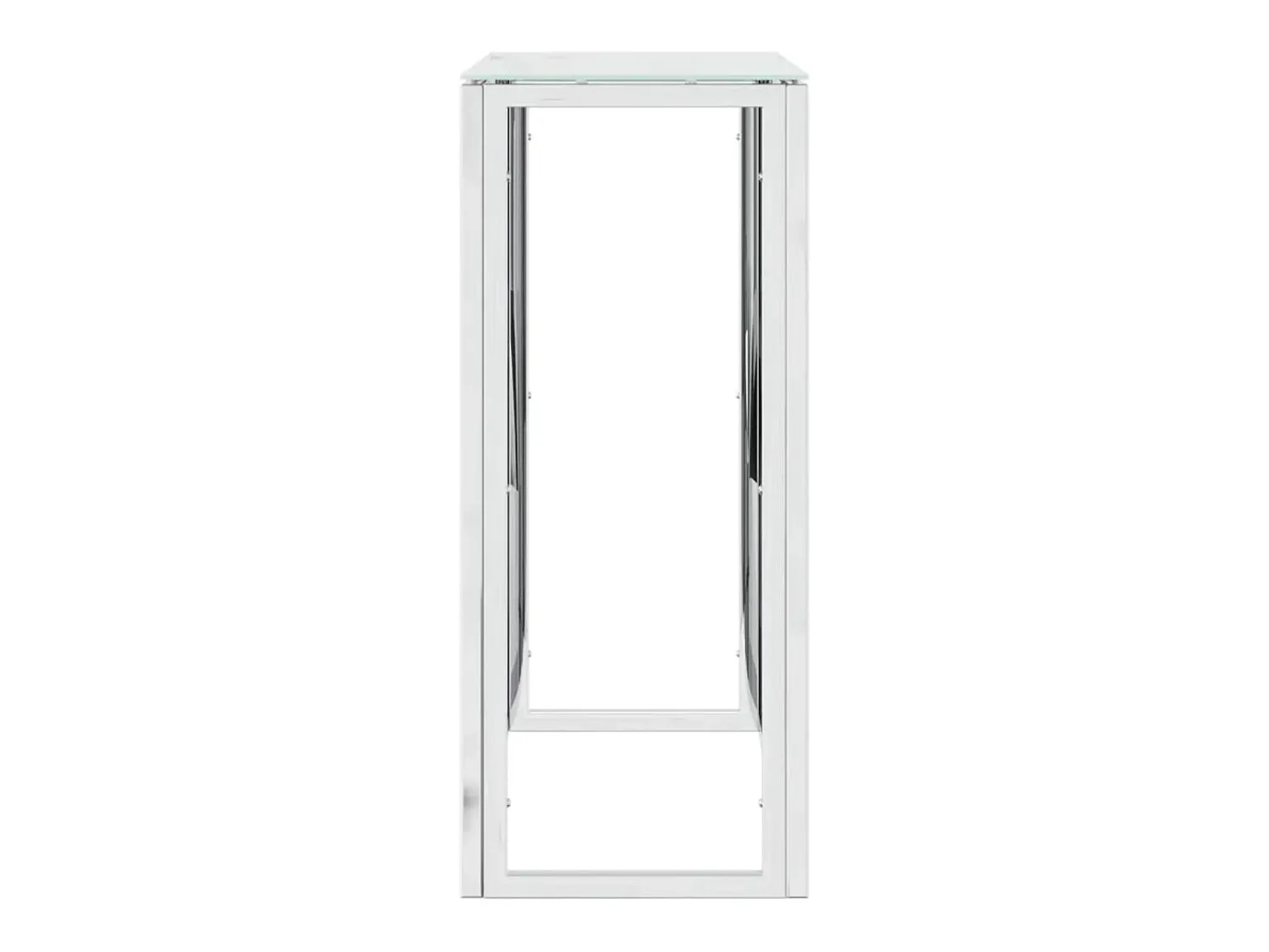 Mesa consola 70x30x70 cm aço inoxidável e vidro PT749282^ Consola