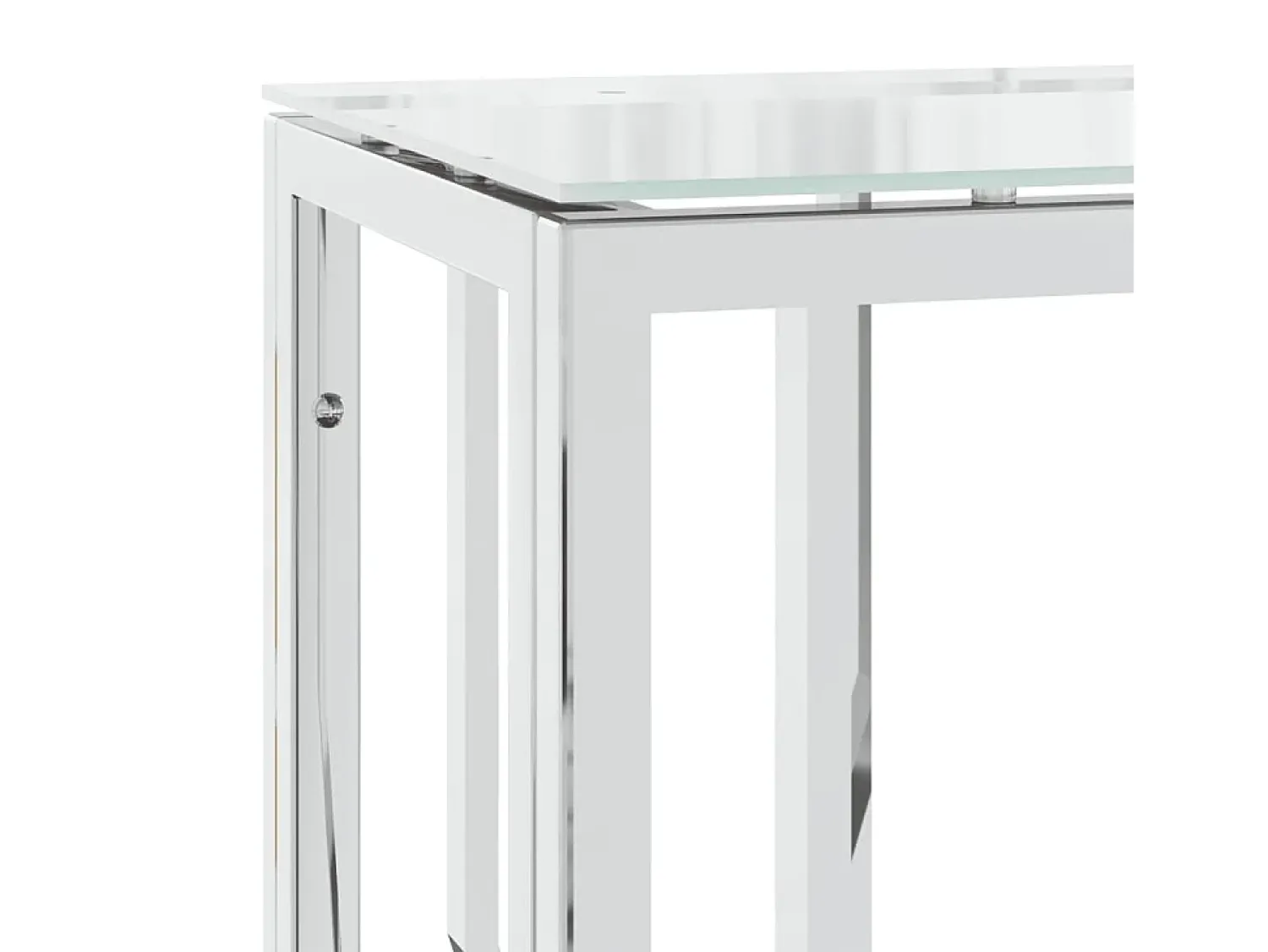 Mesa consola 70x30x70 cm aço inoxidável e vidro PT749282^ Consola