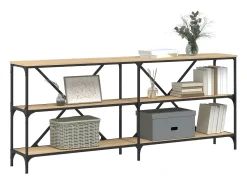 Outlet Mesa consola 180x30x75 cm deriv. madeira/ferro carvalho sonoma PT276858 Castanho