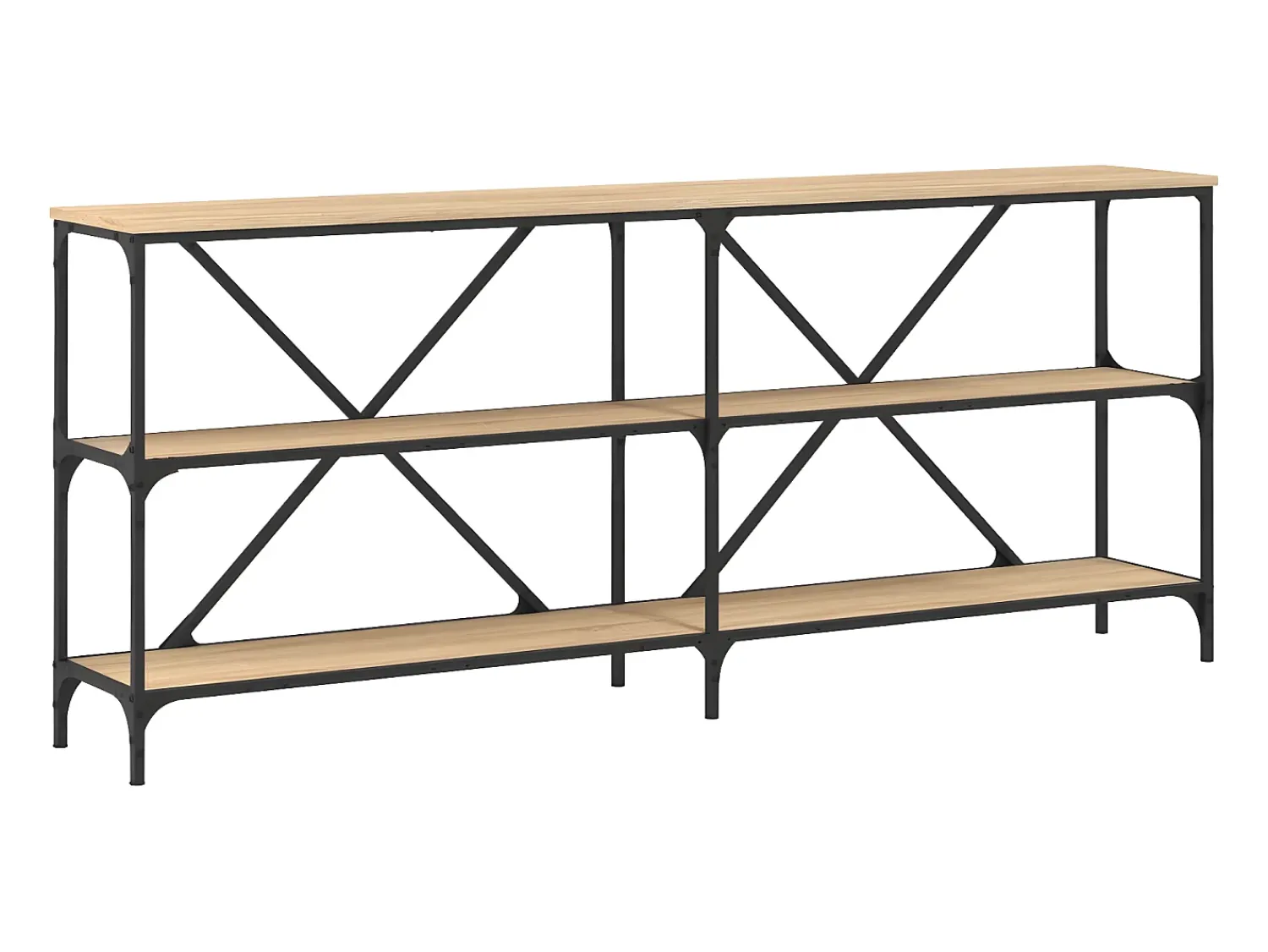 Outlet Mesa consola 180x30x75 cm deriv. madeira/ferro carvalho sonoma PT276858 Castanho
