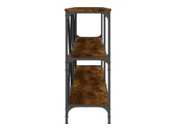 Consola*vidaxl Mesa consola 180x30x75 cm deriv. madeira/ferro carvalho fumado Natural claro