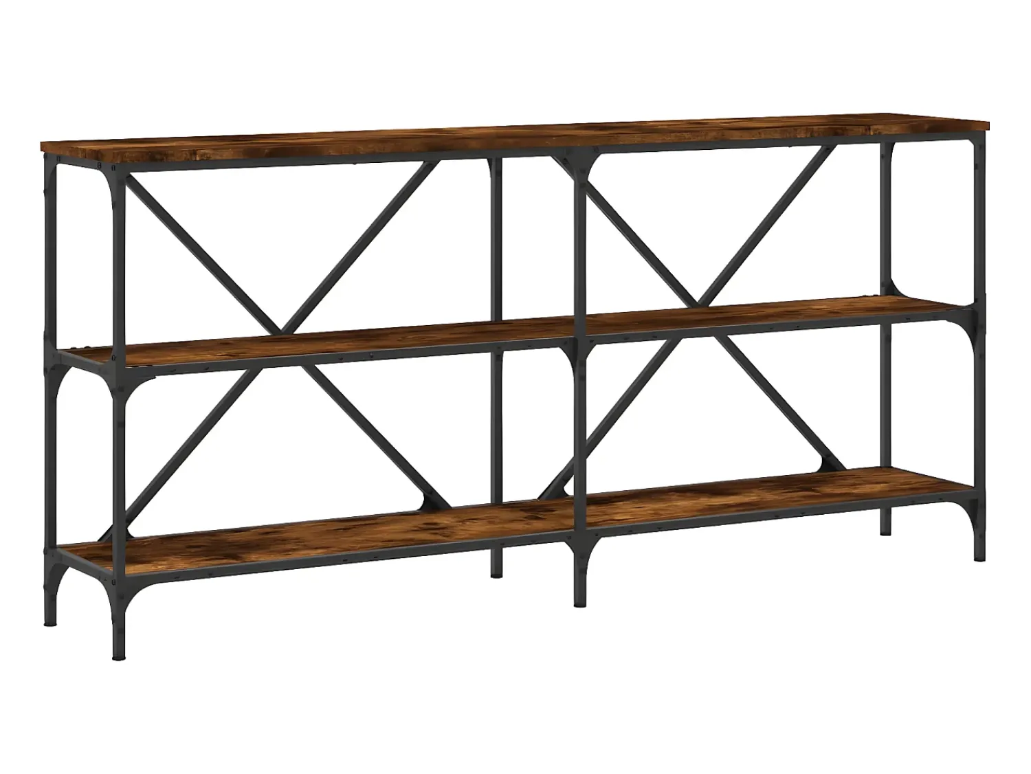 Online Mesa consola 160x30x75 cm deriv. madeira/ferro carvalho fumado PT779121 Castanho