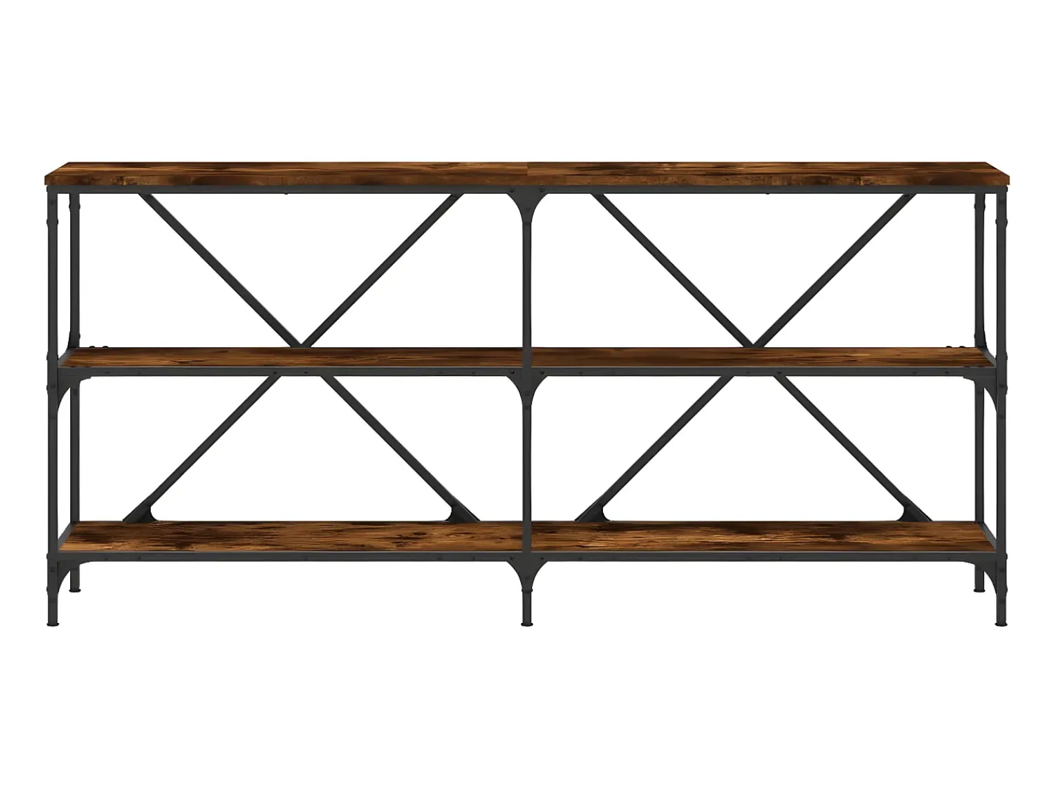 Online Mesa consola 160x30x75 cm deriv. madeira/ferro carvalho fumado PT779121 Castanho