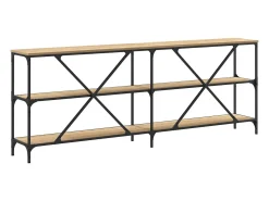 Discount vidaxl Mesa consola 200x30x75 cm deriv. madeira/ferro carvalho sonoma Castanho