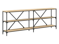Discount vidaxl Mesa consola 200x30x75 cm deriv. madeira/ferro carvalho sonoma Castanho