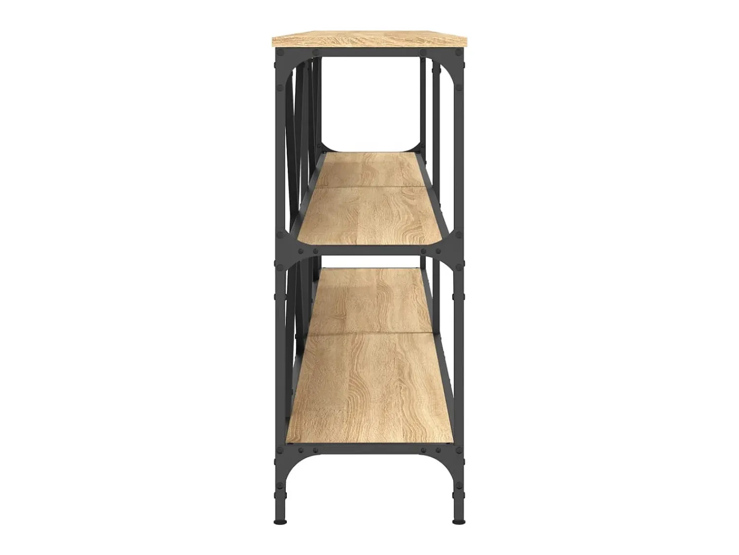 Discount vidaxl Mesa consola 200x30x75 cm deriv. madeira/ferro carvalho sonoma Castanho