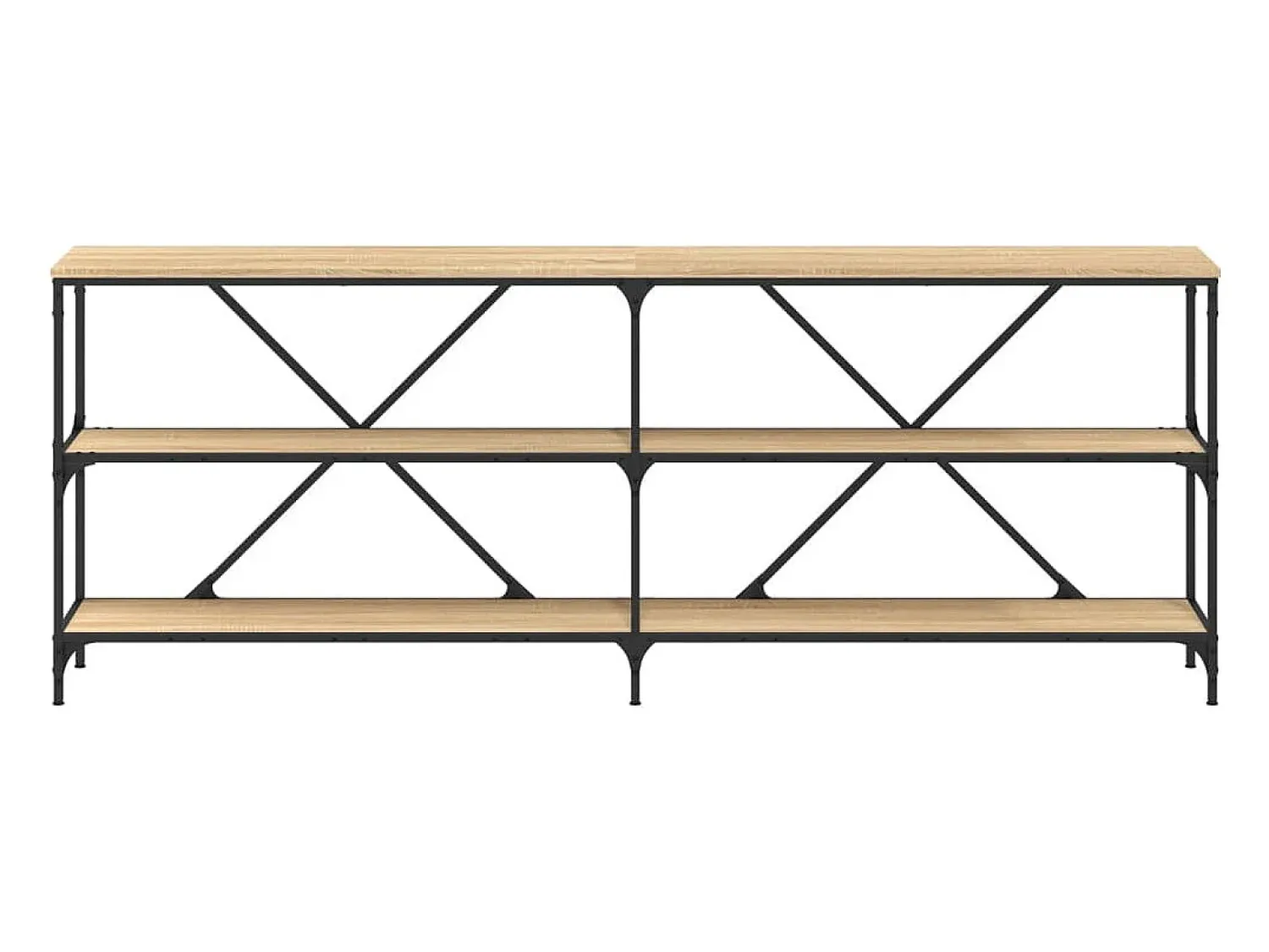 Discount vidaxl Mesa consola 200x30x75 cm deriv. madeira/ferro carvalho sonoma Castanho