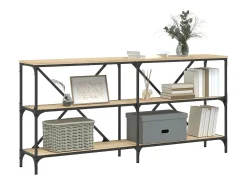 Consola* Mesa consola 160x30x75 cm deriv. madeira/ferro carvalho sonoma PT622311 Castanho