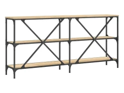 vidaxl Mesa consola 160x30x75 cm deriv. madeira/ferro carvalho sonoma^ Consola