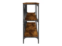 Consola*vidaxl Mesa consola 200x30x75 cm deriv. madeira/ferro carvalho fumado Natural claro